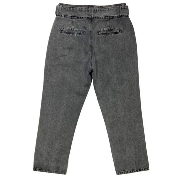 Forever 21 Jeans Women 29 Front Seam Tie Waist Black Gray High Rise Straight Leg - Picture 5 of 10